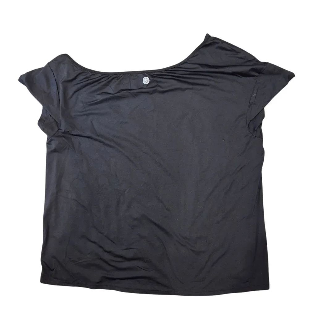 Torrid Black Performance Jersey Off-Shoulder Active Tee Shirt Top 1 (1X)